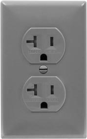 img 1 attached to ENERLITES Tamper Resistant Receptacles Industrial 62080 TR GY 10PCS - Reliable and Secure Power Outlets for Commercial and Workplace Environments