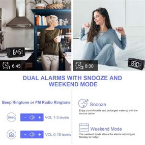 img 1 attached to AZUTTA Digital Alarm Clock Radio: Versatile 7-Color Display, Adjustable Brightness, FM Radio, Dual Alarms, Snooze, USB Port - Perfect for Bedroom