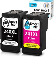 🖨️ high-quality smart ink remanufactured ink cartridge replacement (canon 240 241) - compatible with pixma mg3620, mg3520, mx472, ts5120, mx452, mx432, mx532, mg3220 printer - xl black & color combo pack logo