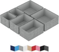 neaterize drawer organizer set of 6 - closet storage baskets, foldable cloth dividers, fabric bins for dresser & shelves - organize underwear, socks, bras, ties (grey) логотип