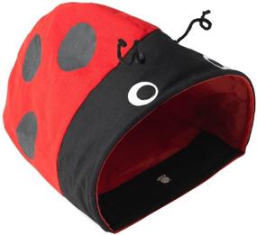 img 1 attached to 🐞 PetRageous 13085 Ladybug Crinkle Cat Cave: Red and Black, 18.5-inch Long, 11.5-inch Wide, 10-inch Tall