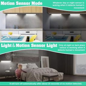 img 1 attached to 💡 Rechargeable LED Closet Lights - Motion Sensor Activated Under Cabinet Lighting - Wireless & Stick-On - Cold White 40cm 1pc