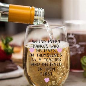 img 1 attached to 🎁 Empowering Dancing Gift for Dance Teachers - 15 oz Stemless Wine Glass