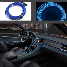 img 4 attached to 🚗 Enhance Your Car's Interior with El Wires Car Kit: 5m/16ft, Cold Light, Bright Neon Tube Circle Decoration (Blue, 5M)