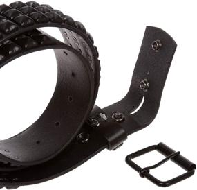 img 1 attached to 🤘 Punk Rock Star Metal Studs Leather Belt with Three Rows