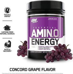 img 3 attached to 🍇 Optimum Nutrition Amino Energy - Concord Grape Pre Workout Powder with Green Tea, BCAA, Amino Acids, Keto-Friendly, Green Coffee Extract - 65 Servings