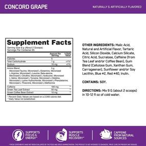 img 2 attached to 🍇 Optimum Nutrition Amino Energy - Concord Grape Pre Workout Powder with Green Tea, BCAA, Amino Acids, Keto-Friendly, Green Coffee Extract - 65 Servings