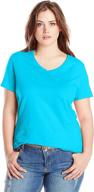👚 just my size women's plus-size v-neck t-shirt with short sleeves logo