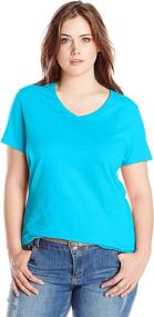 img 3 attached to 👚 Just My Size Women's Plus-Size V-Neck T-Shirt with Short Sleeves