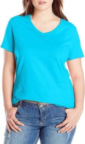 img 2 attached to 👚 Just My Size Women's Plus-Size V-Neck T-Shirt with Short Sleeves