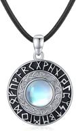 💫 waysles moonstone necklace: celtic nordic amulet for good luck & protection - 925 sterling silver norse viking runes round pendant jewelry for women, teens & girls logo