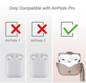 img 3 attached to Secbolt Leather AirPods Pro Case Cover for Women - Tan Protective Skin with Strap, Compatible with Apple AirPods Pro 2019