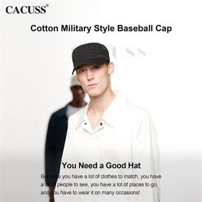 img 3 attached to CACUSS Military Hat: 100% Cotton Fashion Cap for Men and Women - Adjustable Army Cadet Hat with Comfy Flat Top