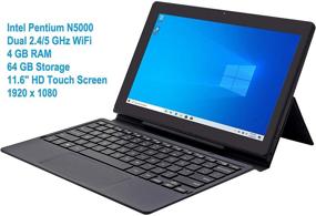 img 3 attached to 💻 Venturer 11.6" Windows Laptop/Tablet with Keyboard, 64GB Storage, 4GB RAM, Intel Pentium N5000 Processor, FHD Display