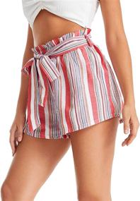 img 2 attached to 🩳 SweatyRocks Ladies' Elastic Waist Striped Summer Beach Shorts for Casual Wear