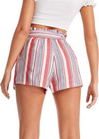 img 3 attached to 🩳 SweatyRocks Ladies' Elastic Waist Striped Summer Beach Shorts for Casual Wear