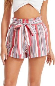 img 4 attached to 🩳 SweatyRocks Ladies' Elastic Waist Striped Summer Beach Shorts for Casual Wear