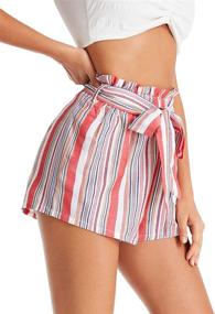 img 1 attached to 🩳 SweatyRocks Ladies' Elastic Waist Striped Summer Beach Shorts for Casual Wear