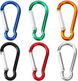 img 3 attached to 🔑 30pcs Mini Aluminum Carabiner Spring Clip Hook Keychain for Camping, Hiking, Fishing, Traveling, Backpack, Water Bottle (Color)