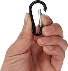 img 1 attached to 🔑 30pcs Mini Aluminum Carabiner Spring Clip Hook Keychain for Camping, Hiking, Fishing, Traveling, Backpack, Water Bottle (Color)