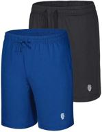 🩳 piqidig youth boys' quick dry athletic shorts with pocket, 2-pack - loose fit and active logo