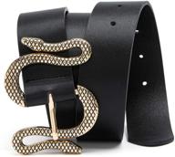 🐍 stylish moreless leather belts for women's jeans with striking snake buckle logo