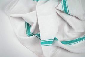 img 3 attached to 🍽️ Cotton & Calm Exquisitely Absorbent Kitchen Towels Dish Cloths Set: 12 Pack, 15" x 25" White with Green Stripes - Ideal for Home, Restaurant, Bar Use