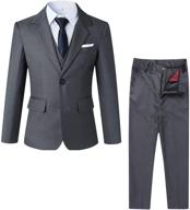 👔 kretenier formal slim fit boys suits - stylish dress suits for boys (size 5t-14) logo