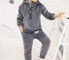 img 1 attached to 💥 Upgrade Your Boy's Style with Monvecle's Velour & Fleece Hoodie Tracksuit Set