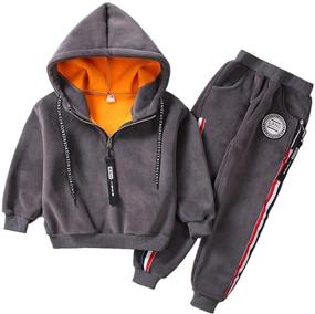 img 3 attached to 💥 Upgrade Your Boy's Style with Monvecle's Velour & Fleece Hoodie Tracksuit Set