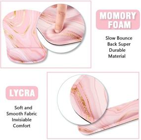 img 2 attached to 💖 Memory Foam Ergonomic Keyboard Wrist Rest and Mouse Wrist Rest Support Set with Non-Slip Rubber Base - Pink Marble Design for Office and Gaming, Easy Typing & Pain Relief