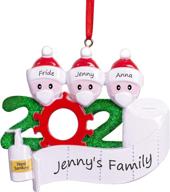 🎄 daizikuai christmas ornaments kit with mask: quarantine survivor family customized decorating gift - family 3 set логотип