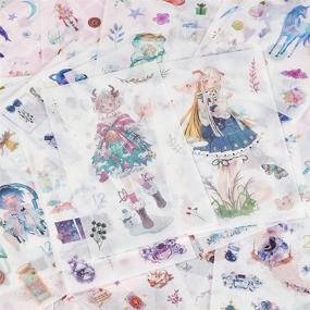 img 1 attached to 🌸 Cute Washi Scrapbook Stickers: 72 Sheets of Kawaii Japanese Style Girl Sticker Decals - Bulk Pack for Bullet Journaling, Scrapbooking, Kid DIY Arts Crafts, Album, Junk Journal, Planners, Calendars, Notebook, and Stationery Supplies