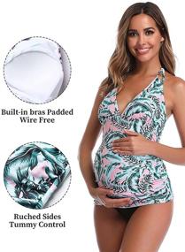 img 3 attached to 🤰 Women's Maternity Tankini Swimsuit: Stylish Pregnancy Swimwear - Women's Clothing