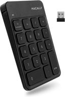 💻 macally wireless 2.4g number pad for computer - usb receiver & rechargeable 18 key numpad keyboard | slim design for laptop, mac, windows pc, imac, macbook pro/air - black logo