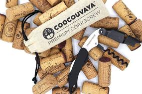 img 3 attached to 🍷 Premium Professional Corkscrew Wine Bottle Opener – Black Edition for Wine Lovers, Sommeliers, Waiters, and Bartenders | Coocouvaya Wise Products | Eco-Friendly Pouch and Packaging | 1 Pack