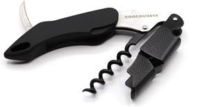 img 2 attached to 🍷 Premium Professional Corkscrew Wine Bottle Opener – Black Edition for Wine Lovers, Sommeliers, Waiters, and Bartenders | Coocouvaya Wise Products | Eco-Friendly Pouch and Packaging | 1 Pack