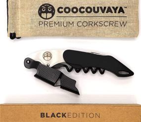 img 4 attached to 🍷 Premium Professional Corkscrew Wine Bottle Opener – Black Edition for Wine Lovers, Sommeliers, Waiters, and Bartenders | Coocouvaya Wise Products | Eco-Friendly Pouch and Packaging | 1 Pack