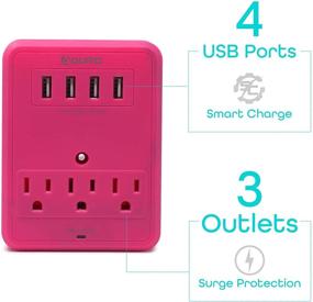 img 2 attached to Aduro Surge Protector 3 Outlets Power Strip Station With USB (4 Ports 4