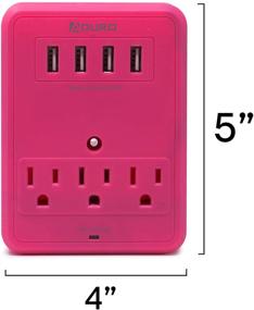 img 1 attached to Aduro Surge Protector 3 Outlets Power Strip Station With USB (4 Ports 4