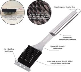 img 3 attached to 🔥 SEETEN Grill Brush and Scraper with Cleaning Gloves – Safe, Strong 16 inch Stainless Steel Brush, No Wire Bristles, Great Grill Accessories Gift