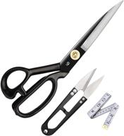 9-inch sewing scissors - professional tailors heavy duty high carbon steel blades for fabric leather cloth paper sewing dressmaking tailoring altering -sharp and right-handed logo