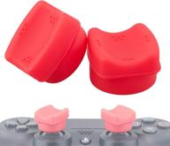 улучшите свой игровой опыт с накладками на джойстик yorha thumb fit high-rise thumbstick grips joystick cap cover (красные) - 2 накладки для плейстейшн 4 (ps4)/dualshock 4 controller. логотип