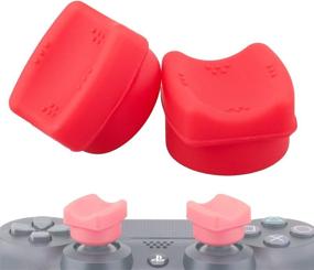 img 4 attached to Улучшите свой игровой опыт с накладками на джойстик YoRHa Thumb FIT High-Rise Thumbstick Grips Joystick Cap Cover (красные) - 2 накладки для плейстейшн 4 (PS4)/Dualshock 4 Controller.