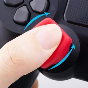 img 1 attached to Улучшите свой игровой опыт с накладками на джойстик YoRHa Thumb FIT High-Rise Thumbstick Grips Joystick Cap Cover (красные) - 2 накладки для плейстейшн 4 (PS4)/Dualshock 4 Controller.