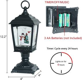 img 3 attached to 🎄 Eldnacele Christmas Musical Snow Globe Lantern Snowman with 6H Timer: Festive USB/Battery Operated Lighted Water Glittering Lantern for Adults and Kids Christmas Centerpiece Decoration