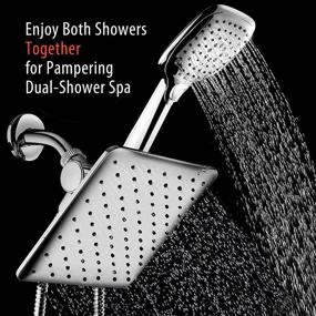 img 1 attached to 🚿 HotelSpa 10.5-in Rain Shower Head/Handheld Combo: Easy One-Hand Operation, Push-Button Flow Control, Low-Reach Bracket Included