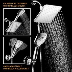 img 3 attached to 🚿 HotelSpa 10.5-in Rain Shower Head/Handheld Combo: Easy One-Hand Operation, Push-Button Flow Control, Low-Reach Bracket Included