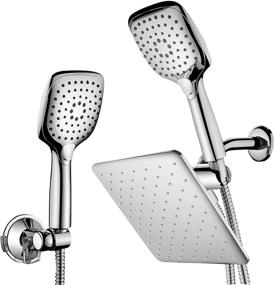 img 4 attached to 🚿 HotelSpa 10.5-in Rain Shower Head/Handheld Combo: Easy One-Hand Operation, Push-Button Flow Control, Low-Reach Bracket Included