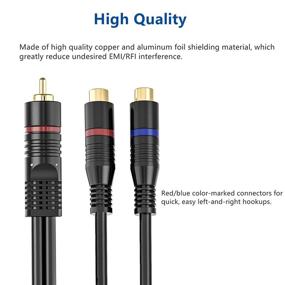 img 1 attached to 2 Pack RCA Male to Dual RCA Female Y Splitter Cable Stereo to Mono Adapter, 8 Inches Gold Plated Audio Cable Cord RFAdapter for Subwoofer Speaker - Enhanced SEO